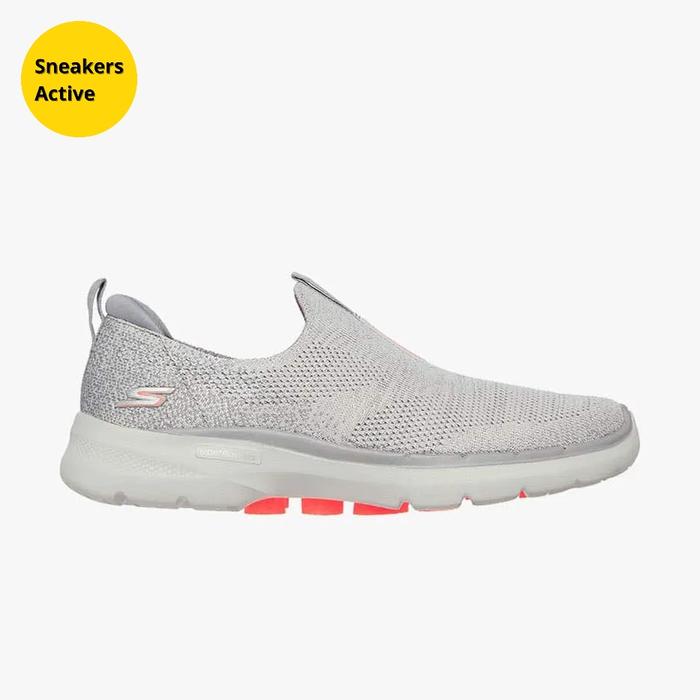 Skechers GOwalk 6 - Glimmering Women's Walking Shoes - GREY/CORAL SKE124502GYC