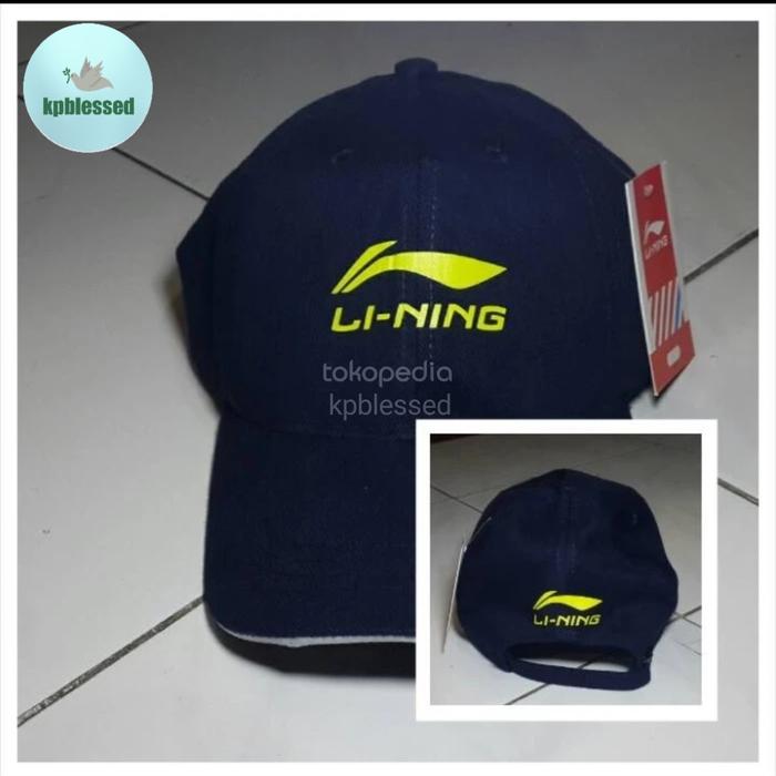 Topi Baseball Lining, Topi Lining Biru Navy, Lining