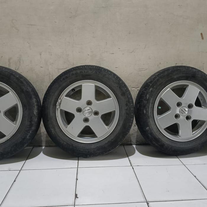 5 VELG ORIGINAL / OEM + BONUS BAN 145/80 BEKAS SUZUKI KARIMUN WAGON R PCD4x100 RING13 ET4,5