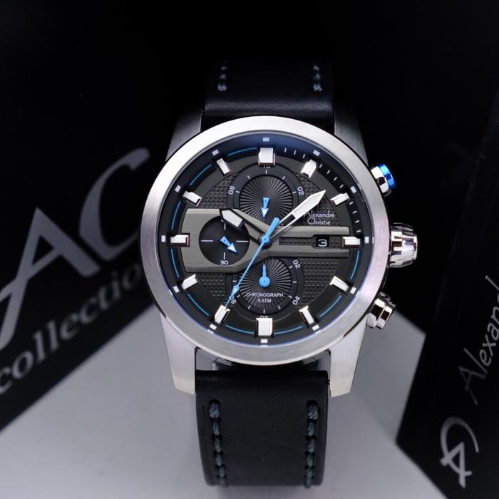 JAM TANGAN PRIA ALEXANDRE CHRISTIE AC 6562 AC6562 SILVER BLUE ORIGINAL