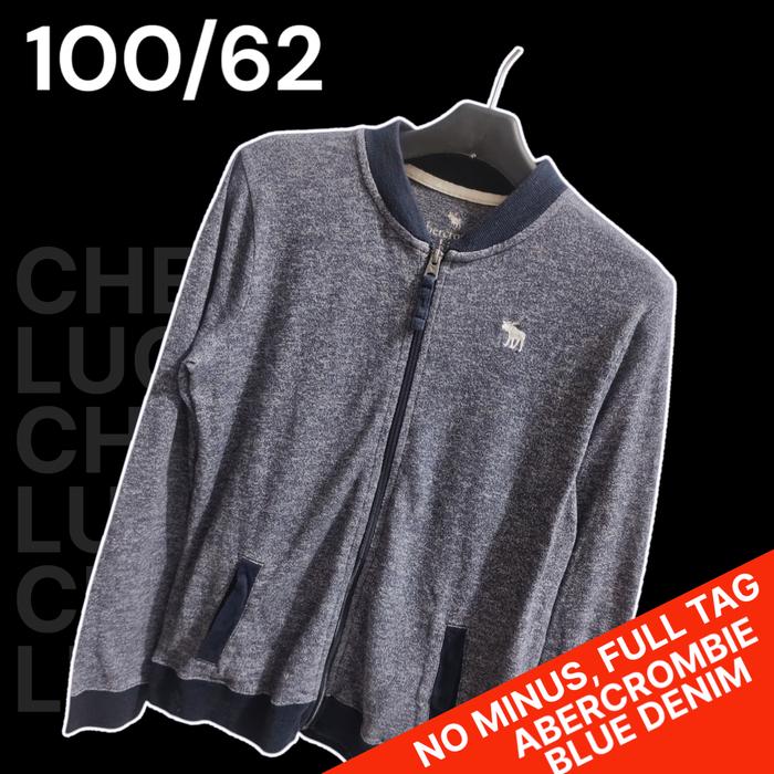 Sweater Zipper Biru Abercrombie Original/Crewneck Abercrombie, Bekas