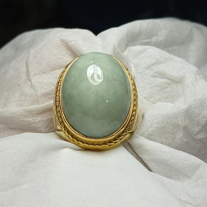 Natural Cincin Giok Nabire Green Light type A Kualitas Super HQ