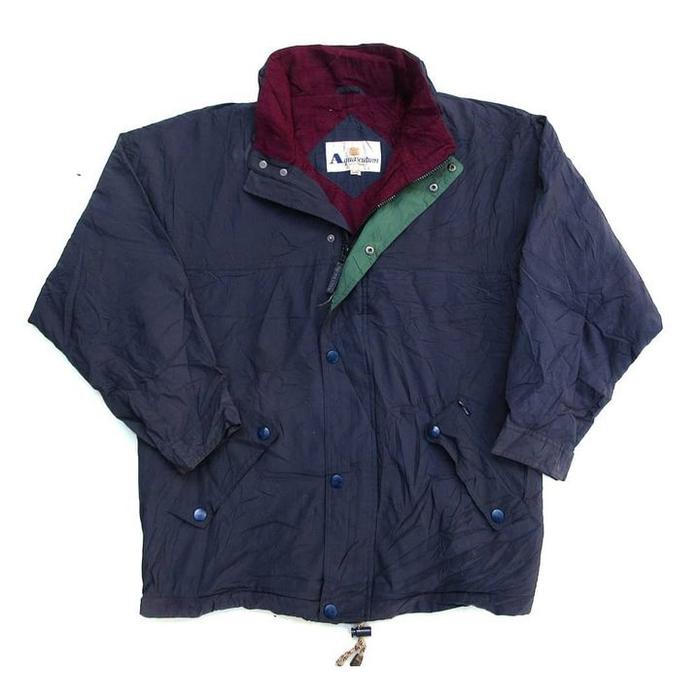Aquascutum Casual Bomber Midniters Jacket Size Large Made in Japan  Pocket inner inside Velvet Maroo