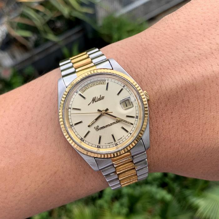 RARE MULUS ! jam tangan mido president 8223 kombinasi commander automatic vintage watch jadul antik 