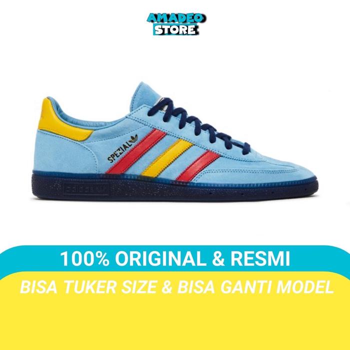 Adidas Spezial x END Bauhaus Blue Team Yellow Red / sneakers pria