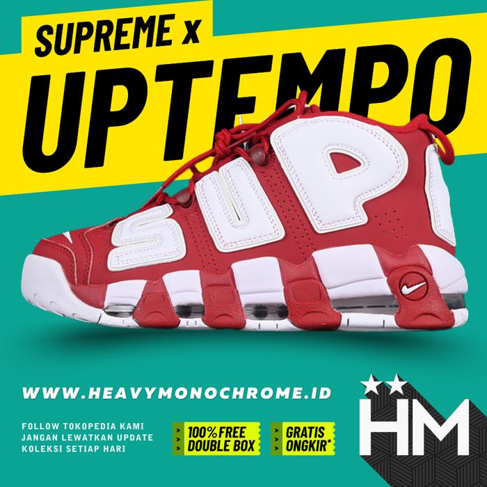 Supreme x Air More Uptempo Red Sneaker 902290-600 (Size 40-47.5)
