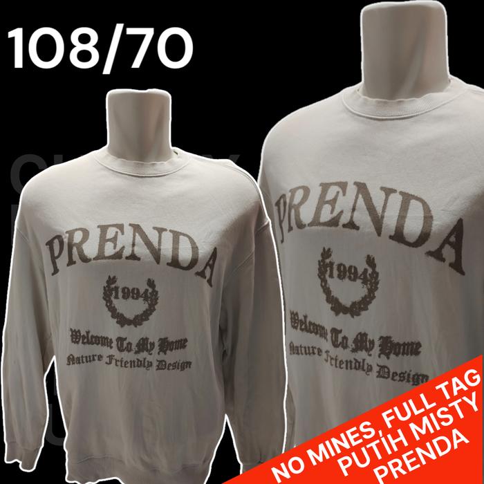 Sweater White Prenda Original/Crewneck WHITE BONE PRENDA Ori, Bekas