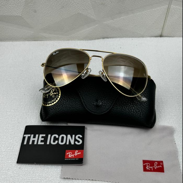 Kacamata Rayban Aviator RB3026 Gold Gradiant Brown