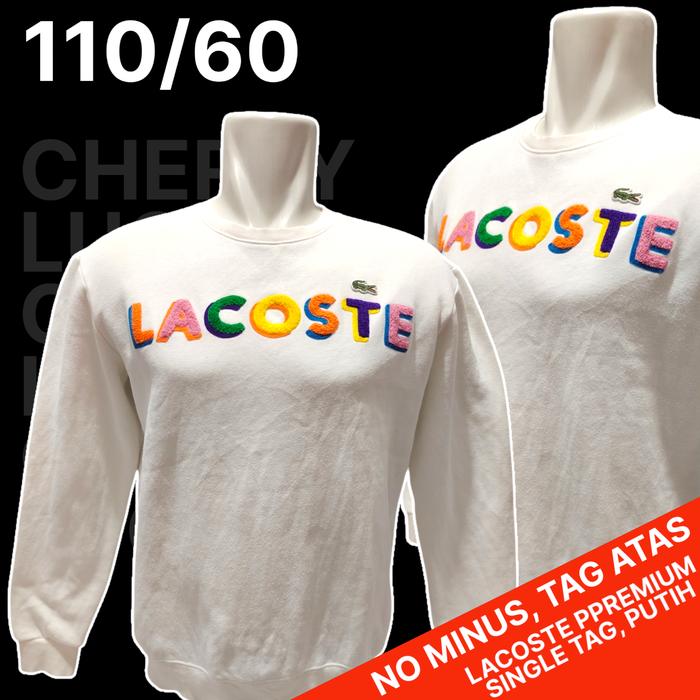 Sweater Putih Lacoste/Crewneck Putih Lacoste/CN Putih Lacoste, Bekas
