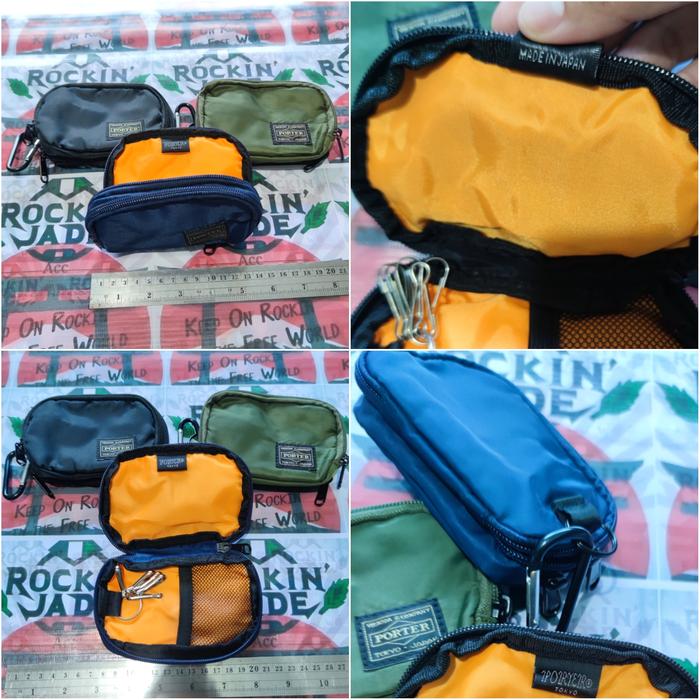 Porter Yoshida Bill Woodland Dompet Nylon Unisex Wallet Tokyo japan With Carbiner Keychain Keyring