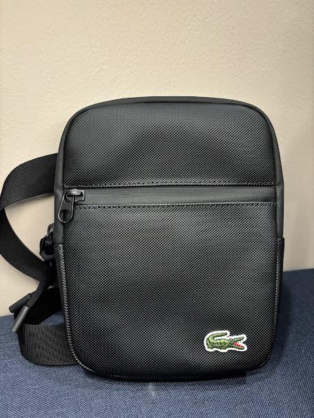 LACOSTE Men's LCST Coated Canvas Small Flat Crossbody Bag Pria Original 100% preloved
