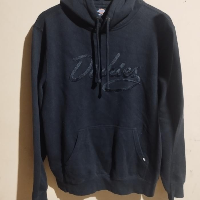 jaket hoodie dikies original black on black bordir