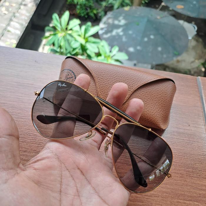 kacamata pria aviators rb 3029 outdoorsman II 197/71 sz 62 kaca gradient