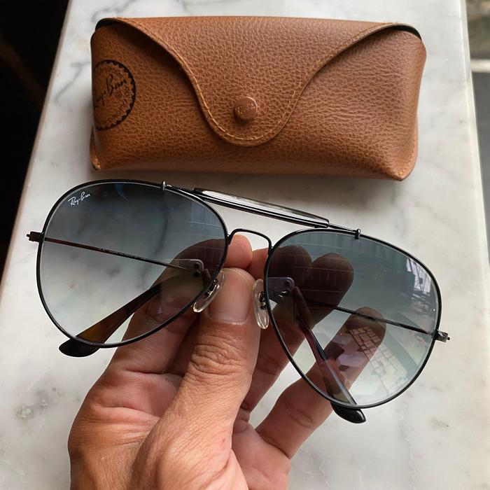kacamata pria aviators rb 3029 outdoorsman II 002/32 sz 62 kaca gradient