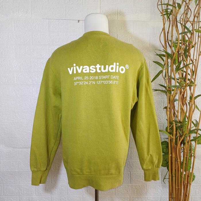 CREWNECK VIVASTUDIO ORIGINAL, SIZE S FIT L (SECOND BRANDED) HIJAU, MULUS, PT202