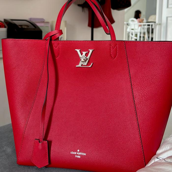 LV Louis Vuitton LockMe red with silver hardware LIKE NEW!