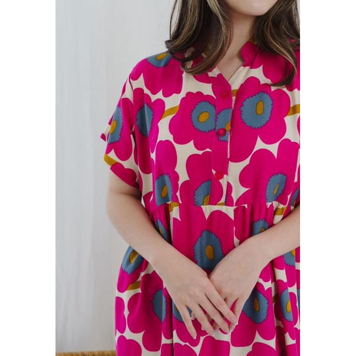 NONA DRESS | MIDI DRESS TUNIK DASTER PIYAMA HOMEDRESS HOMEWEAR ATASAN BAWAHAN PAKAIAN WANITA BAJU CE