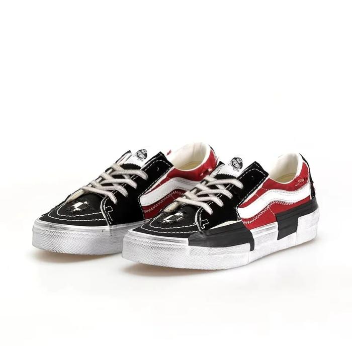VANS SK8 LOW RECONSTRUCT STRESSED BLACK RED ORIGINAL 100%