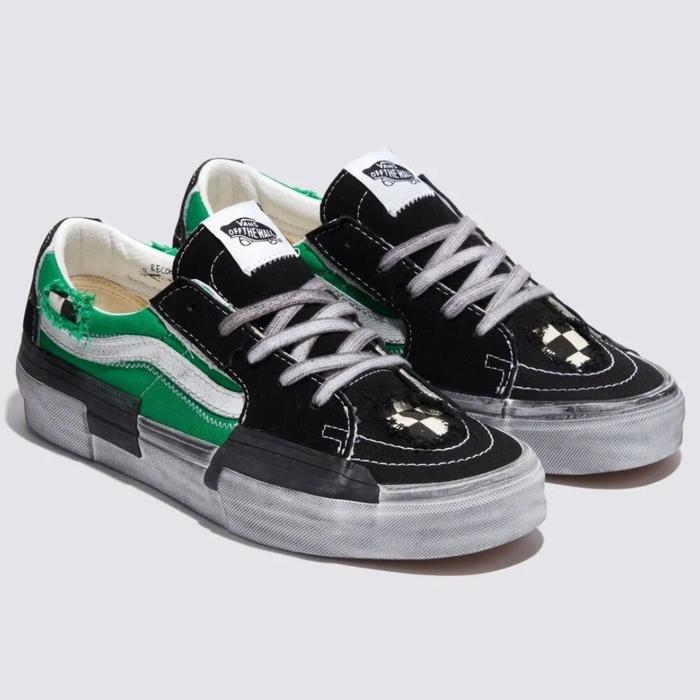 VANS SK8 LOW RECONSTRUCT STRESSED BLACK GREEN ORIGINAL 100%
