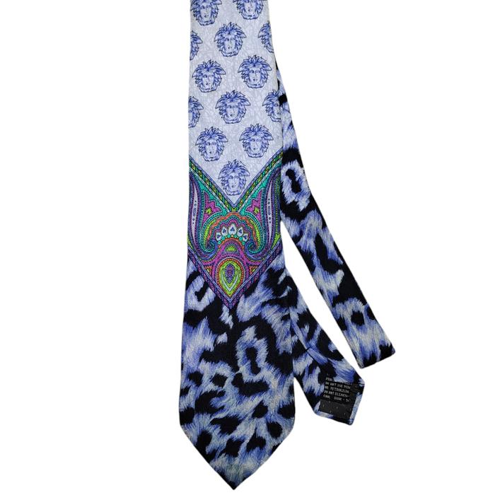 AUTHENTIC Gianni Versace Monogram Leopard Silk Tie Dasi