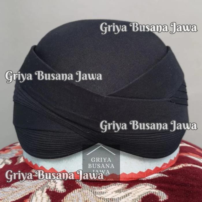 Blangkon Solo Perbawan Alusan Hitam Polos