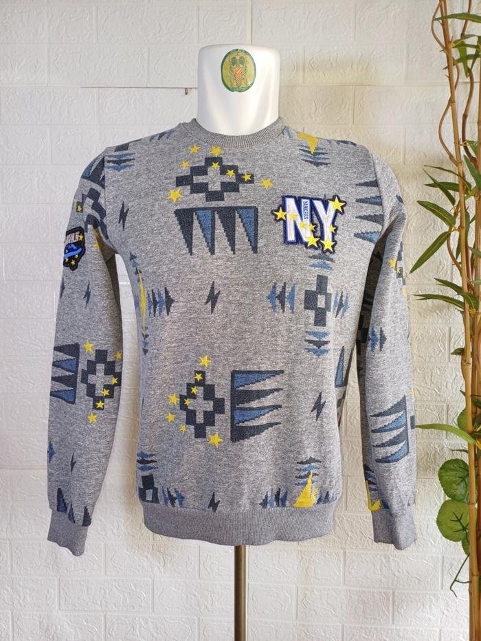 CREWNECK MLB NEW YORK YANKEES, SIZE S-M (SECOND BRANDED) ABU-ABU GELAP, PT206
