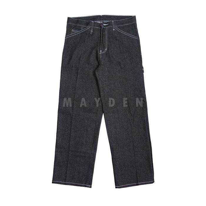 Celana Denim Straight Cut Carpenter Pants Jeans Pria gangster Loose Fit Panjang Polos bespoke