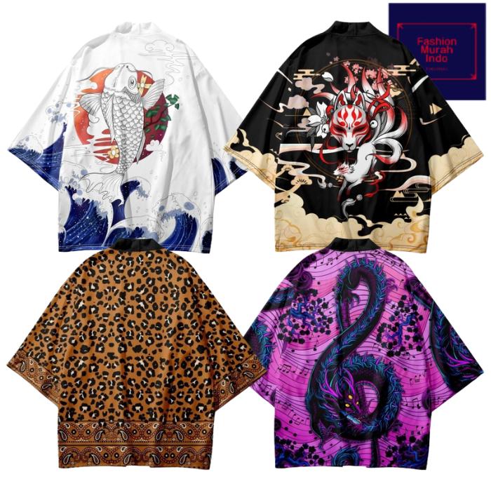 Kimono haori jepang japanese unisex all size dewasa pria wanita cardigan outer model baru street har