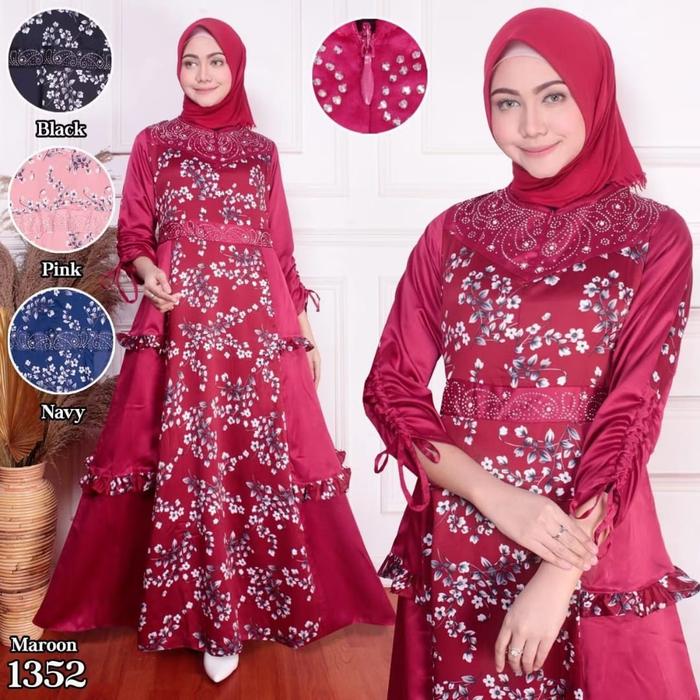 READY STOCK B16Shop Gamis Kondangan Mewah Gamis Wisuda Gamis Lebaran Elegan FIT TO L