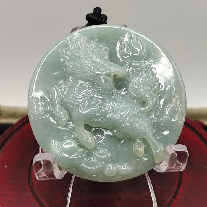 GIOK jadeite feicui tipeA LIONTIN QILIN