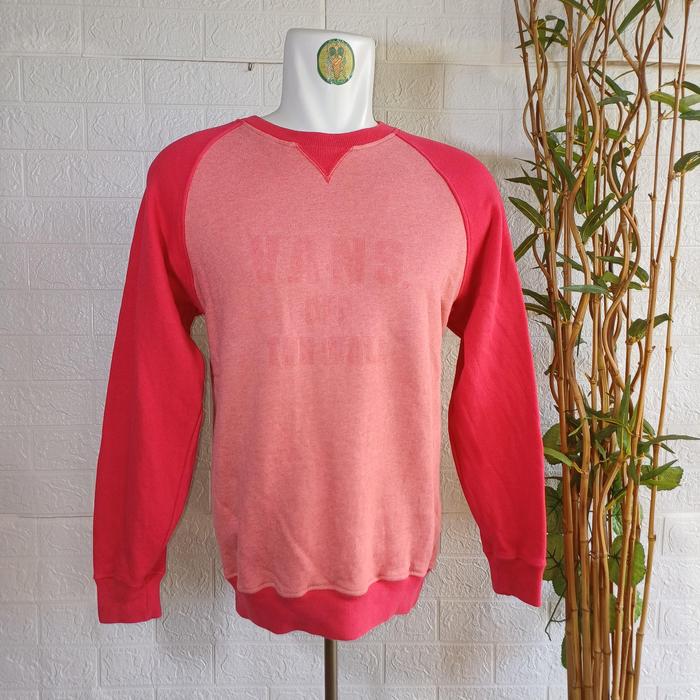 CREWNECK VANS OFF THE WALL ORIGINAL, MADE USA, SIZE M-L (SECOND BRANDED) MERAH, PT207
