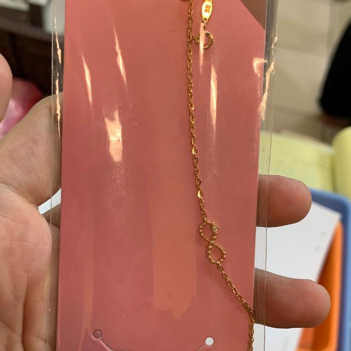 Gelang infinity ubs gold emas asli itali serut kadar 375/8karat ringan