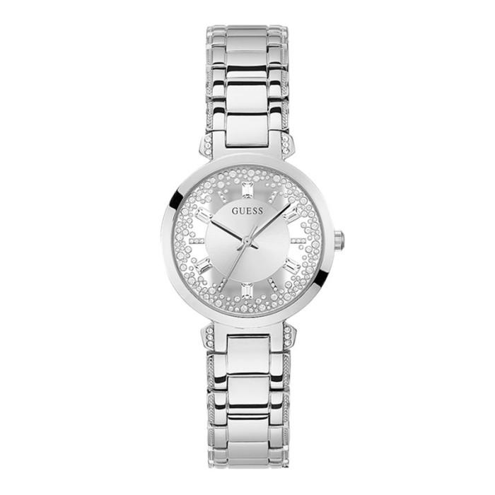 Jam tangan wanita Guess ORI - Watch Silver CRYSTAL CLEAR - GW0470L1