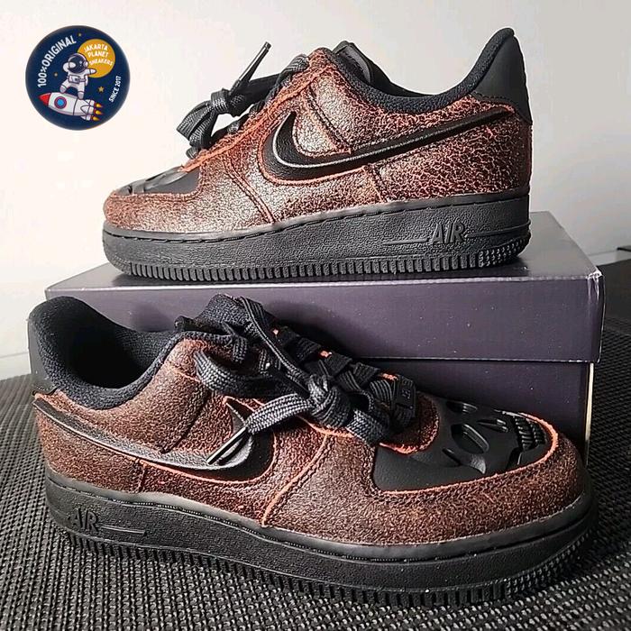 Nike Air Force 1 Low Retro Halloween Skull Skeleton "Black/Black/Crimson" Original BNIB