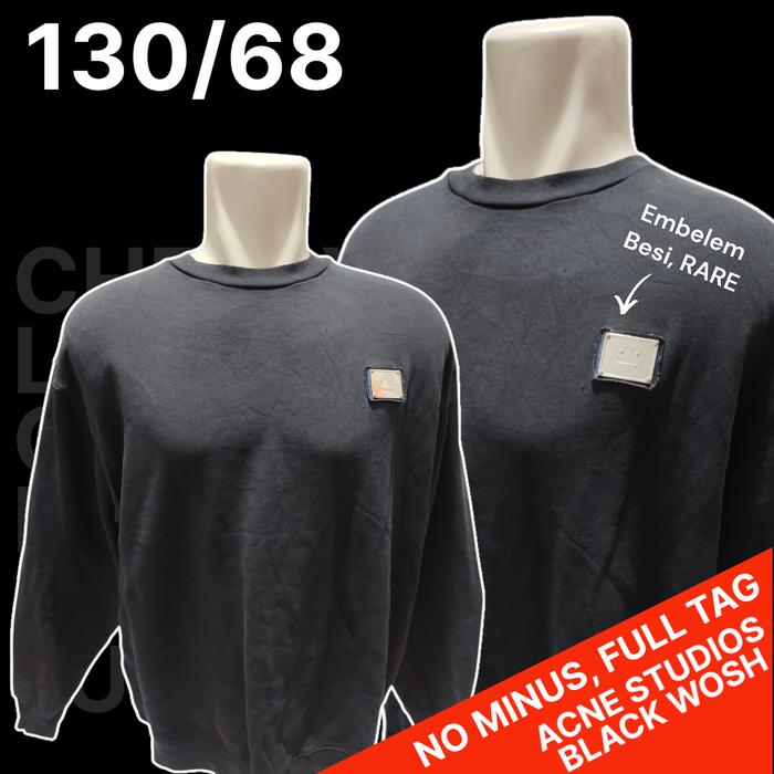 Sweater Hitam Acne Studios Rare Embelem Besi/Acne Studios Ori - Bekas