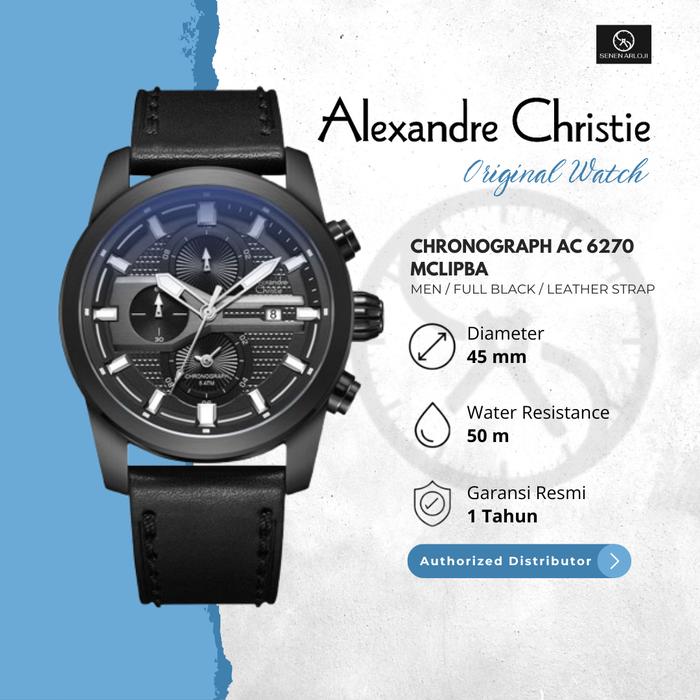 Jam Tangan Pria Alexandre Christie AC 6270 Original - Full Black