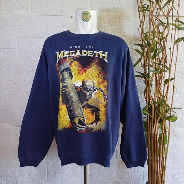 CREWNECK MEGADEATH BY HANES, SIZE XL (SECOND BRANDED) NAVY, PT213