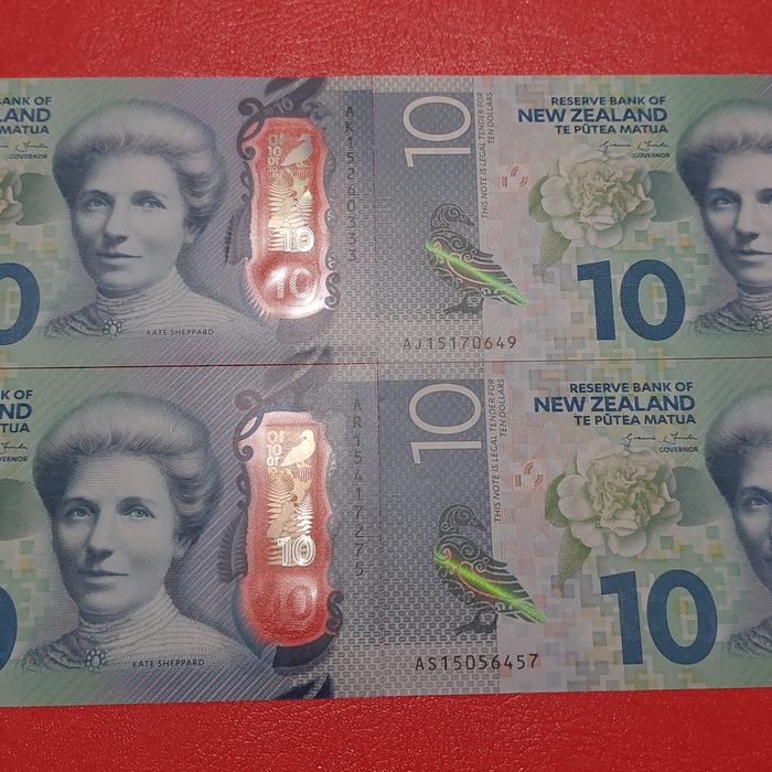 New zealand Selandia Baru 10 dollars 2015 polymer