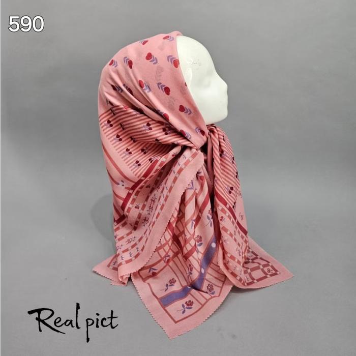 Hijab voal motif kerudung segi empat jilbab premium 91