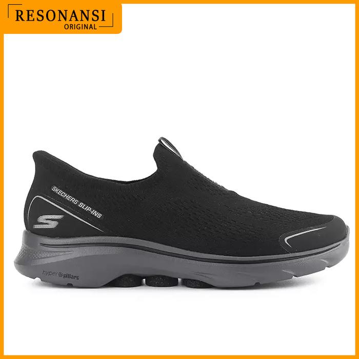 SEPATU PRIA TERBARU SKECHERS ORIGINAL SLIP ON GO WALK 7 HITAM-ABU EMPUK