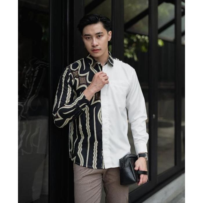 Kemeja Batik Pria Nuc.Id Arya 04 (Bw-Hitam)