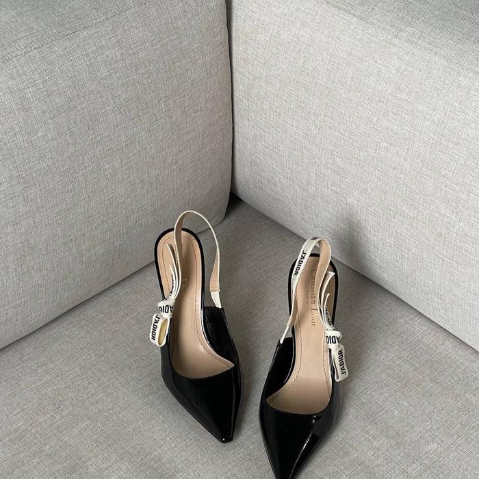 CHEAP! Preloved Dior Slingback Heels Black Patent Size 38 insole 26cm (ujungnya lancip) @6,5jt only!