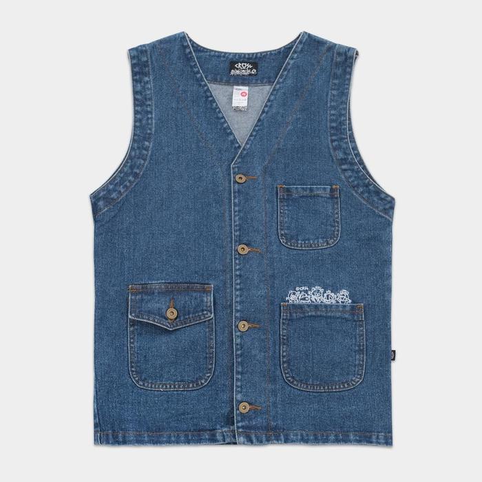 Crsl Vest Copper Denim | Denim Collection | Vest Denim | Rompi Denim | Rompi Motor Jeans Pria Wanita