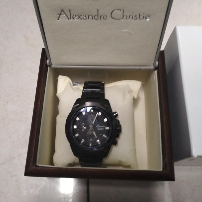 Alexandre Christie AC 6523 Chrono Pria Stainless Steel Original 100% - Full Black