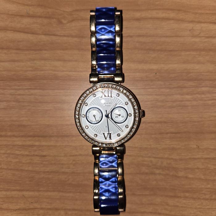 jam tangan second: alexandre christie original - rosegold blue