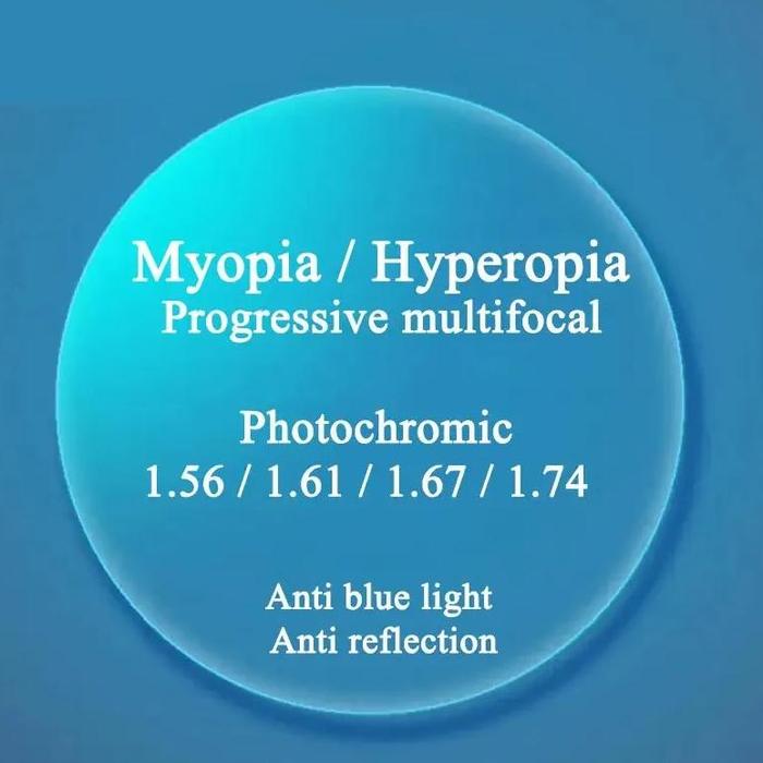 CCspace A Pair Optical Lens Anti Reflection Photochromic Progressive Multifocal Myopia Hyperopia 1.5