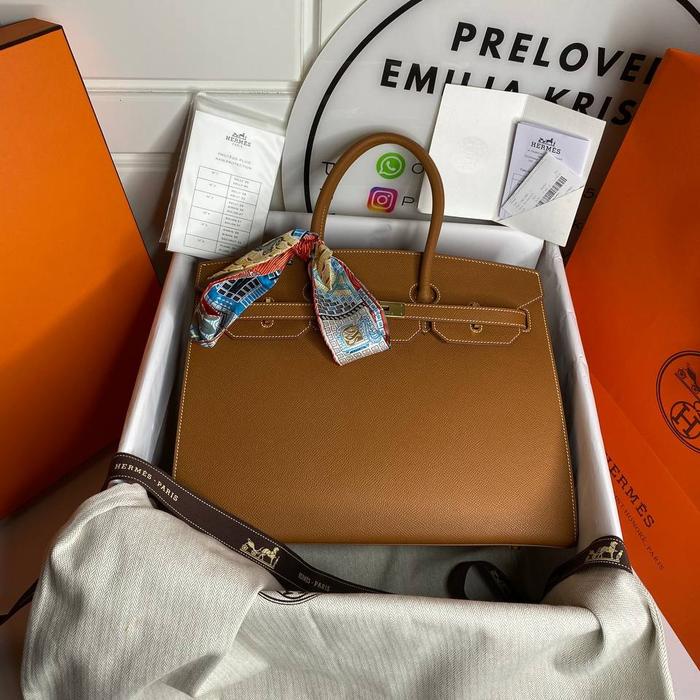 Preloved Birkin 35 gold Epsom ghw Authentic