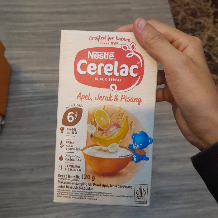 Nestle Cerelac bubur bayi usia 6+ rasa Apel Jeruk Pisang 120gr