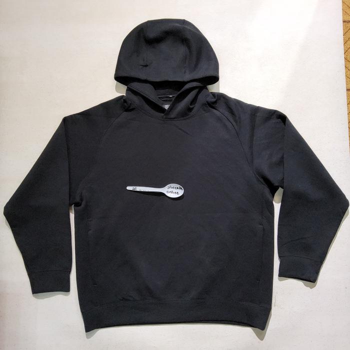UNIQLO Stretch dry sweat pullover parka long sleeves  hitam size L