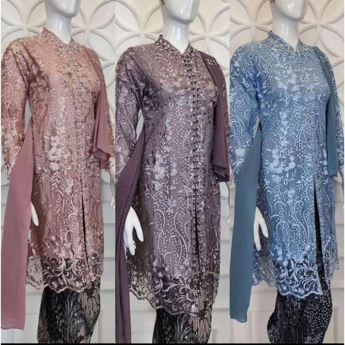 setelan kebaya brokat modern setelan tunik celana setelan celana kulot